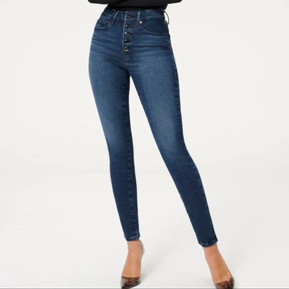 Good American Dark Wash High-Rise Skinny Jeans